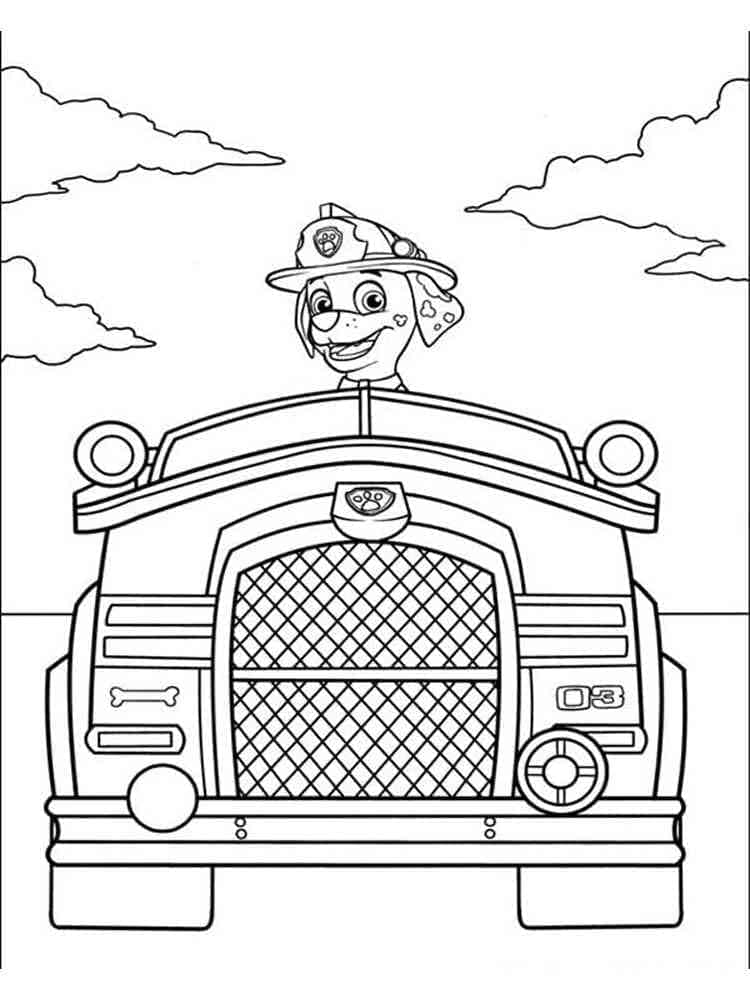 Desenho de Imagem de Patrulhá Canina Marshall para Colorir