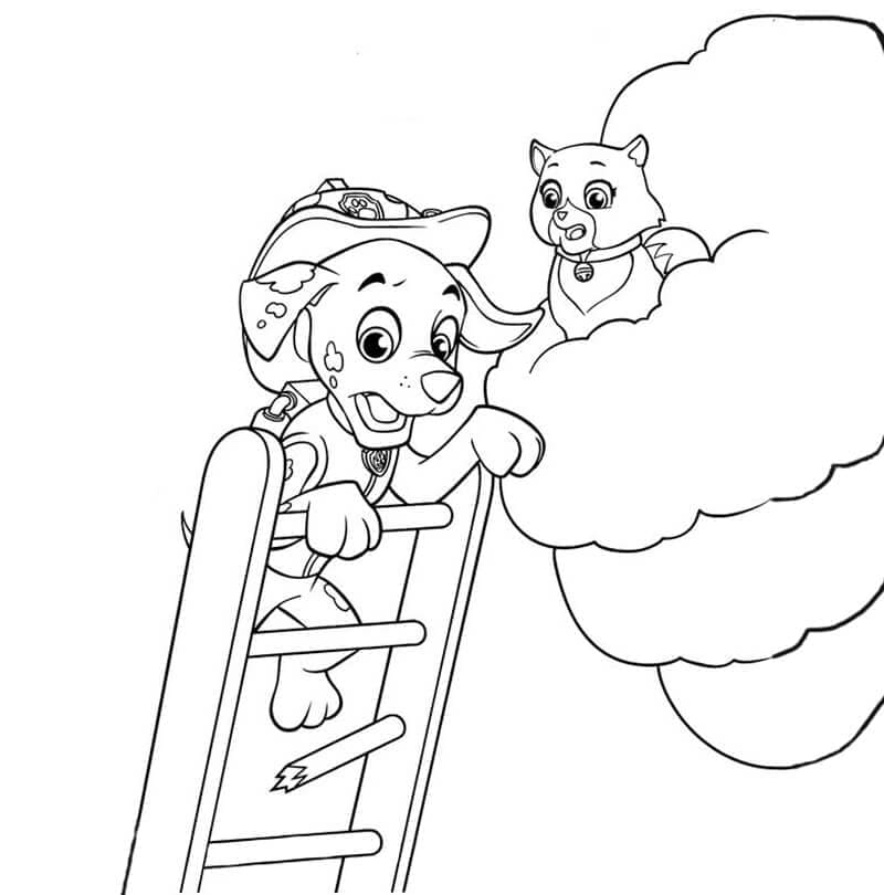 Desenho de Marshall Engraçado para Colorir