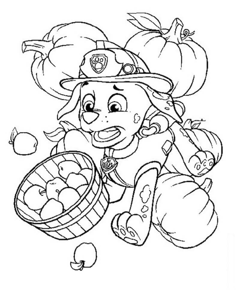 Desenho de Patrulhá Canina Marshall Engraçado para Colorir