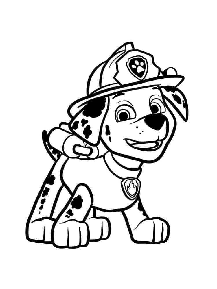 Desenho de Patrulhá Canina Marshall Feliz para Colorir