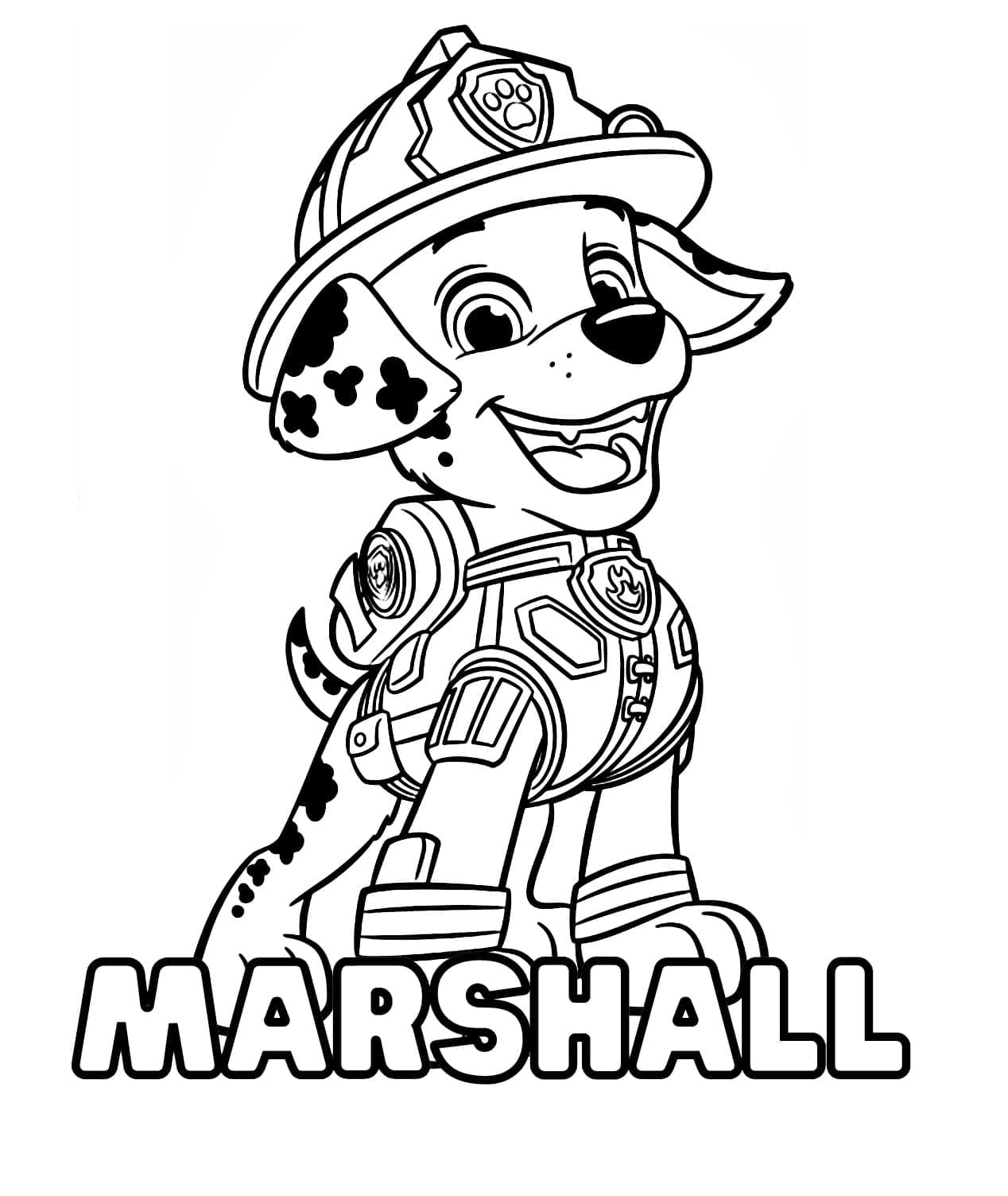 Desenho de Patrulhá Canina Marshall Fofo para Colorir