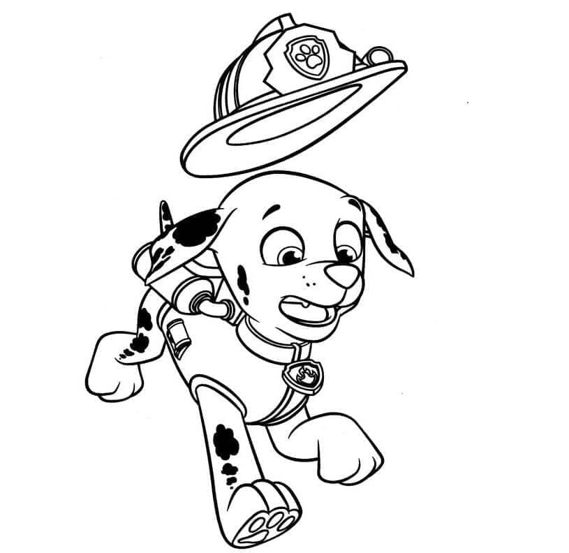 Desenho de Patrulhá Canina Marshall Hilariante para Colorir
