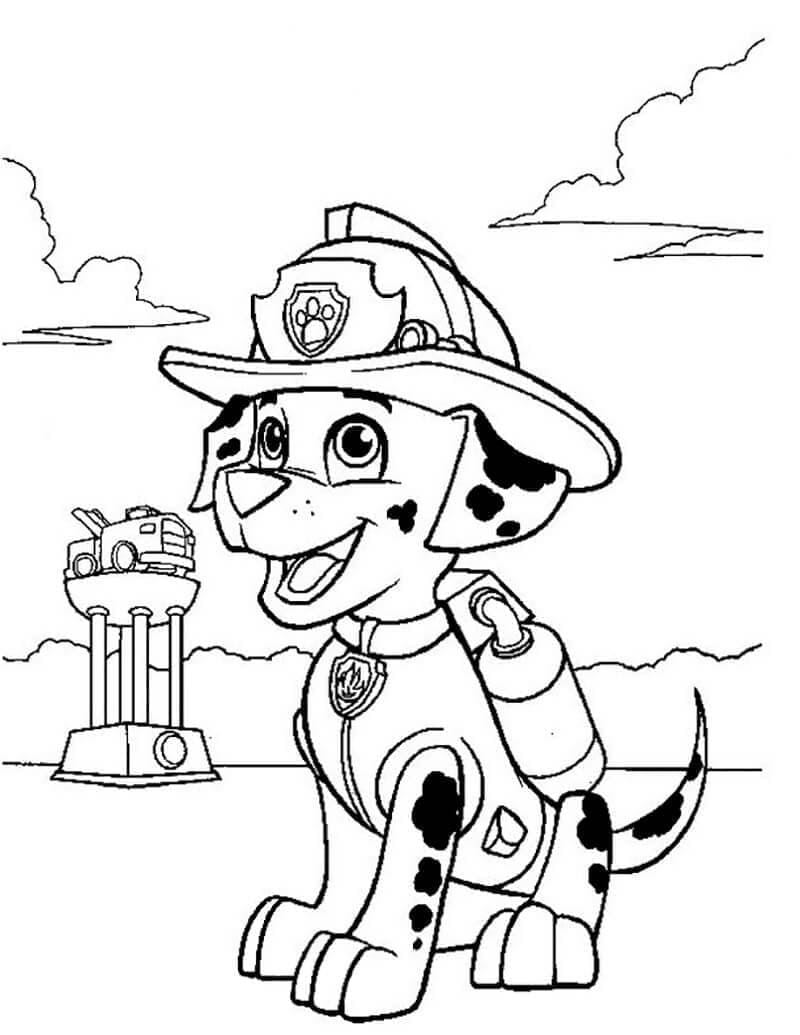 Desenho de Patrulhá Canina Marshall para Colorir