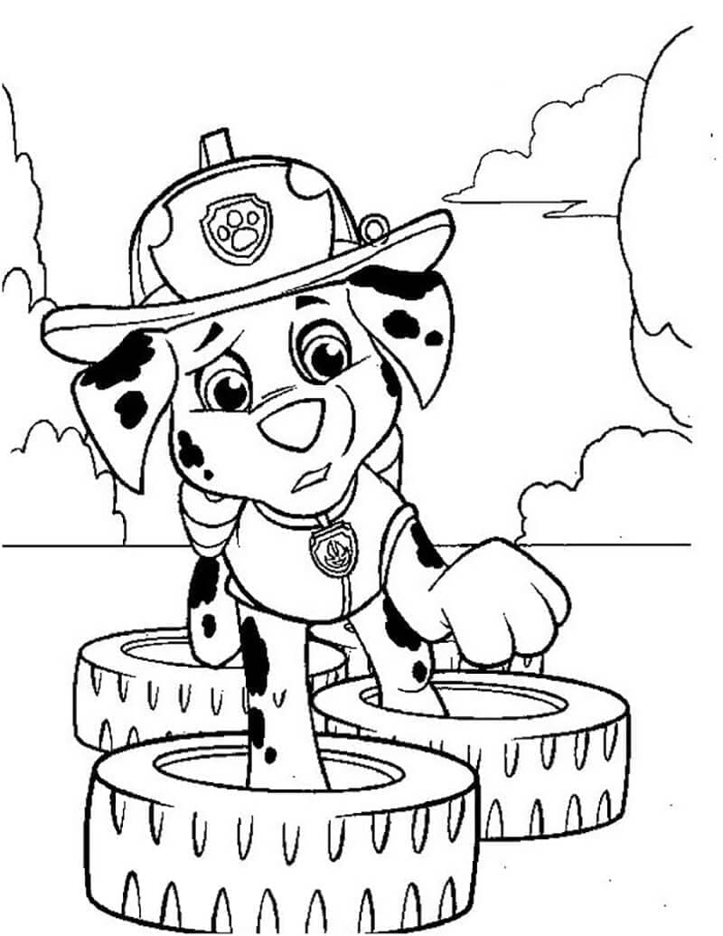 Desenho de Patrulhá Canina Marshall para Crianças para Colorir