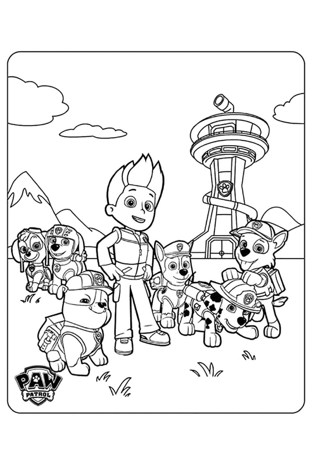 Desenho de Pintar da Patrulhá Canina Online