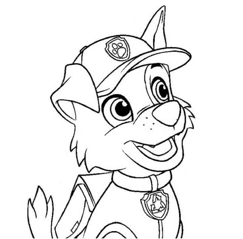 Desenho de Rocky Feliz para Colorir