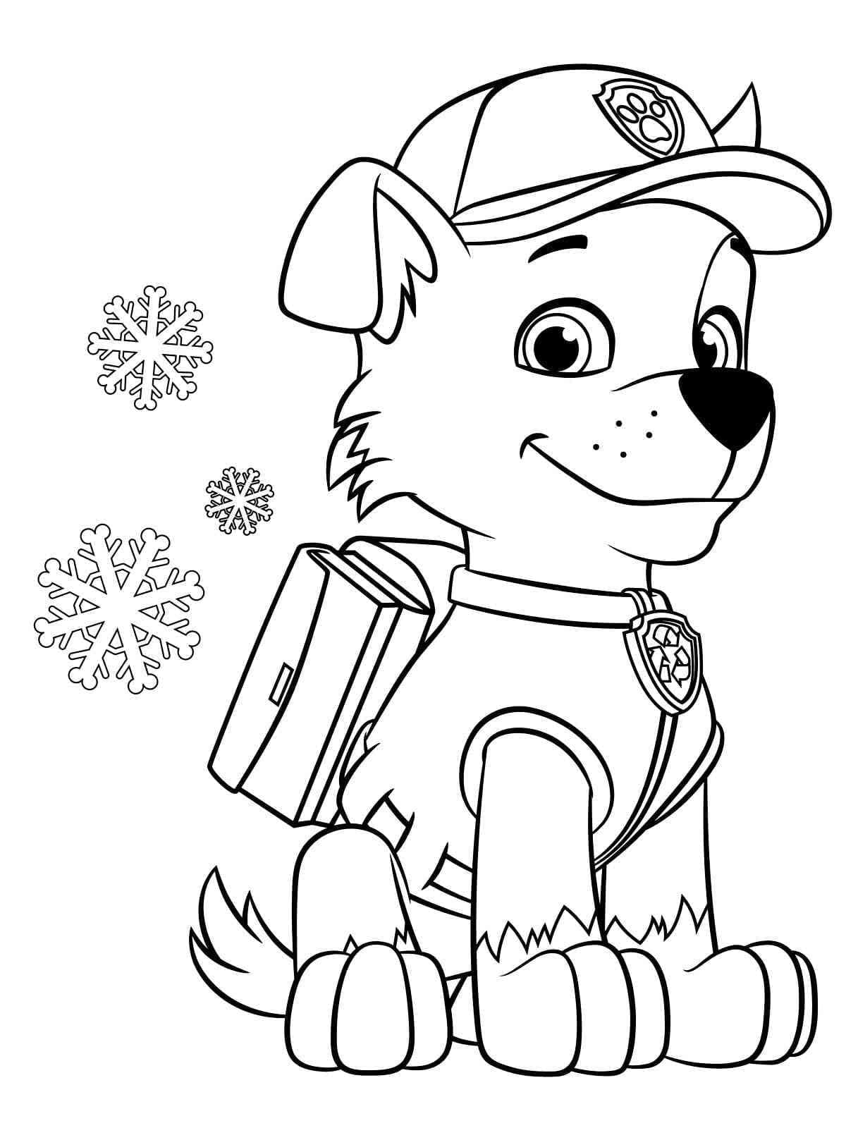 Desenho de Rocky Patrulhá Canina Adorável para Colorir