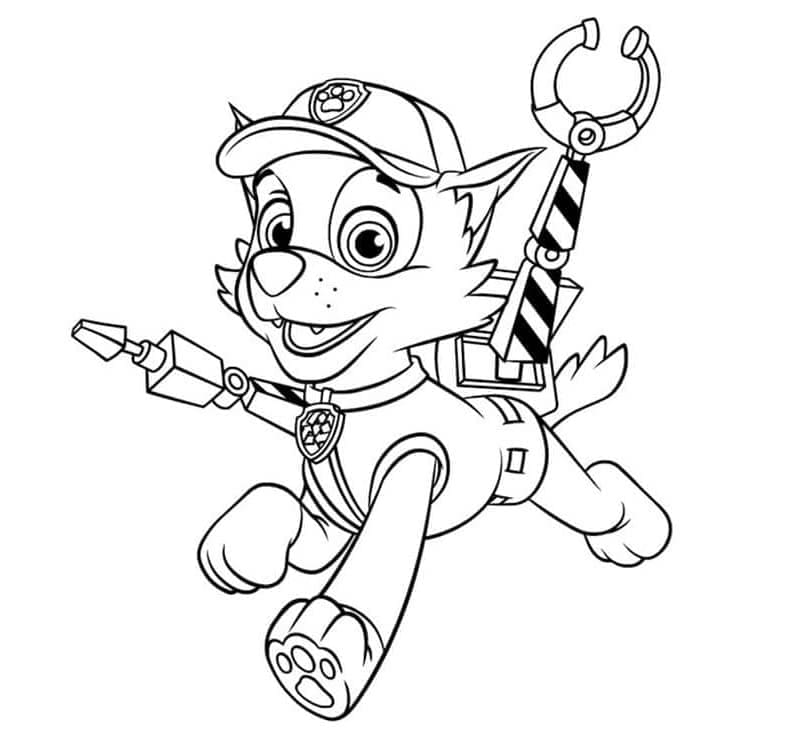 Desenho de Rocky Patrulhá Canina Amigável para Colorir
