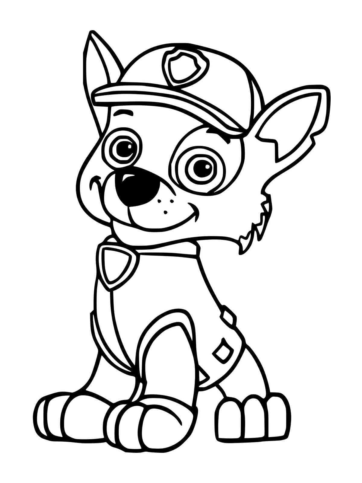 Desenho de Rocky Patrulhá Canina Fofo para Colorir