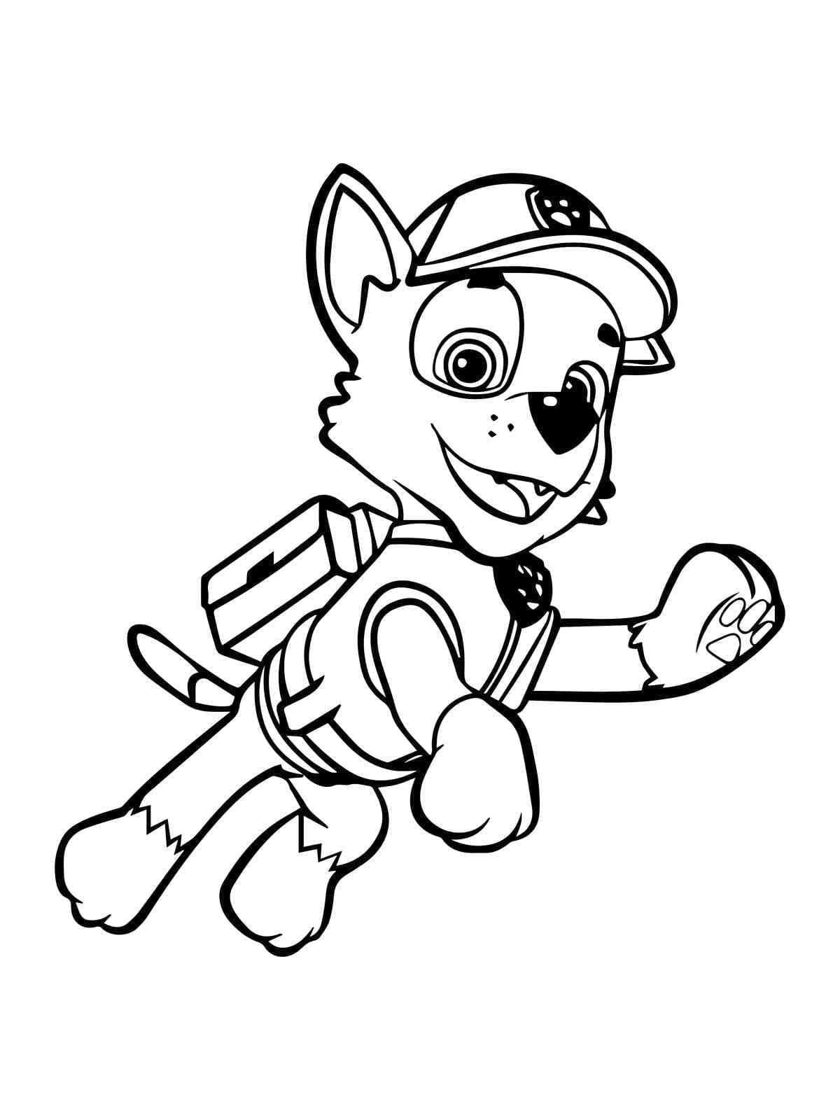 Desenho de Rocky Patrulhá Canina Grátis para Colorir