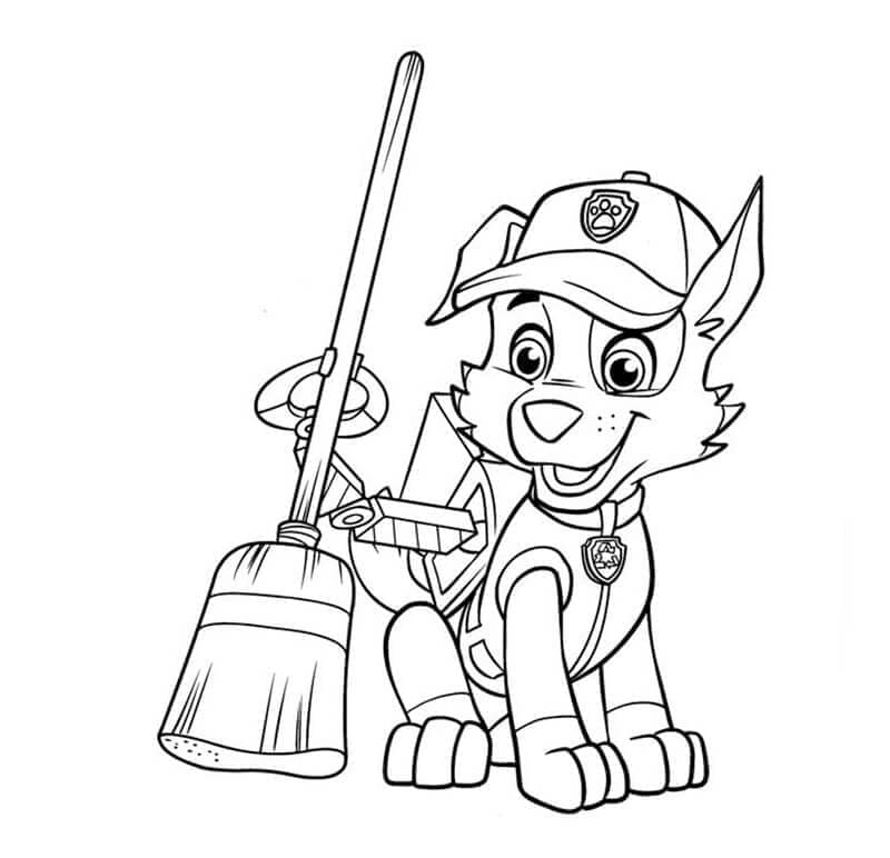 Desenho de Rocky Patrulhá Canina para Crianças para Colorir