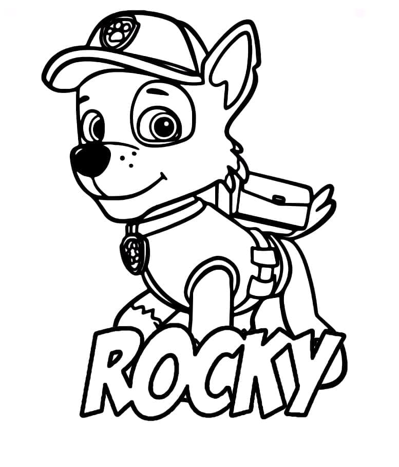 Desenho de Rocky Sorridente para Colorir