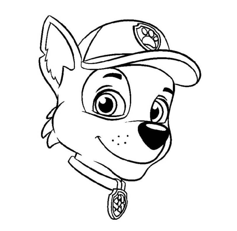 Desenho de Rosto de Rocky Patrulhá Canina para Colorir