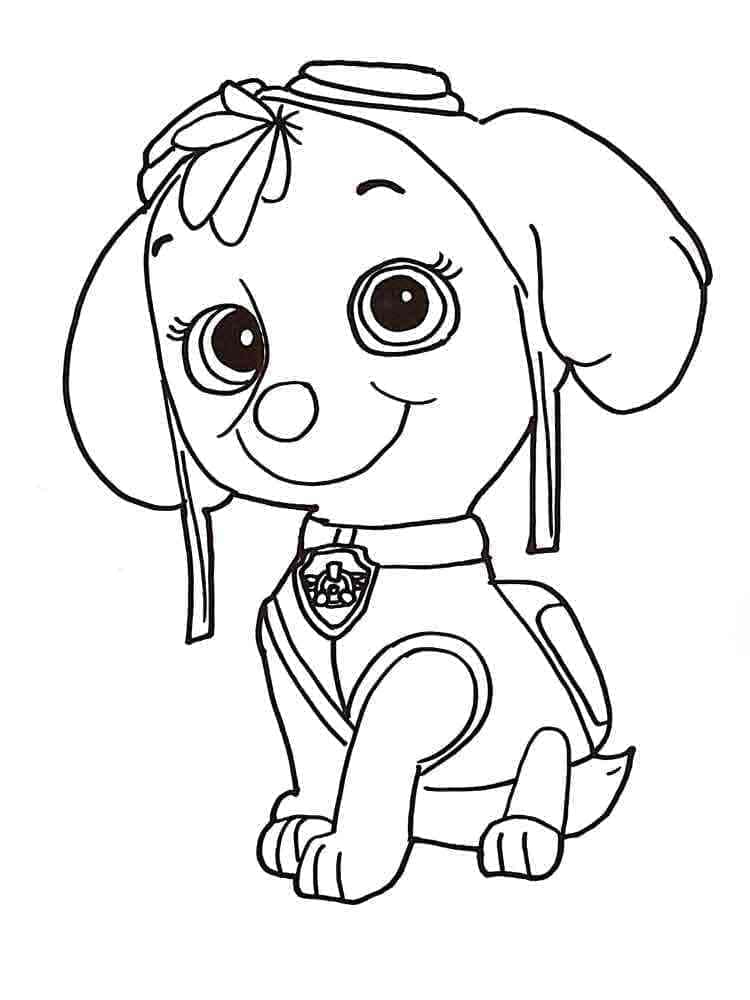 Desenho de Skye Amigável para Colorir