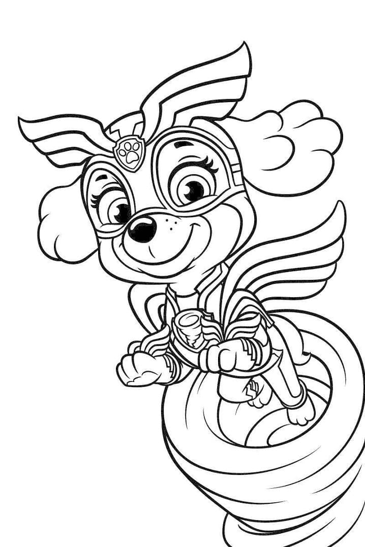 Desenho de Skye da Patrulhá Canina em Pdf para Colorir