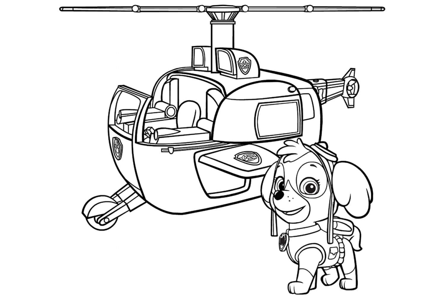 Desenho de Skye da Patrulhá Canina Pronto para Imprimir