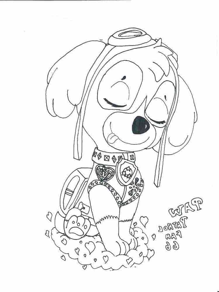 Desenho de Skye Patrulhá Canina Grátis para Colorir