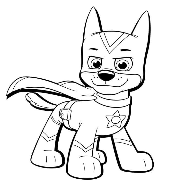 Desenho de Super Chase Patrulhá Canina para Colorir