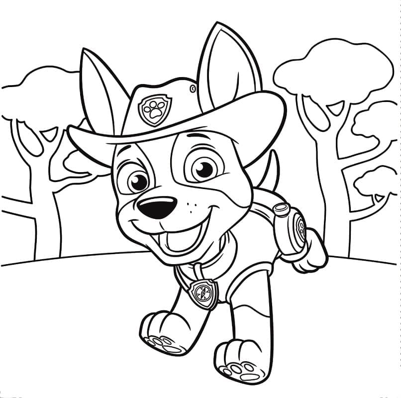 Desenho de Tracker da Patrulhá Canina para Colorir e Imprimir