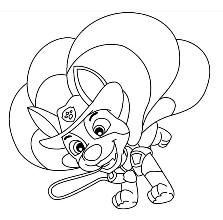 Desenho de Tracker da Patrulhá Canina para Colorir em Pdf