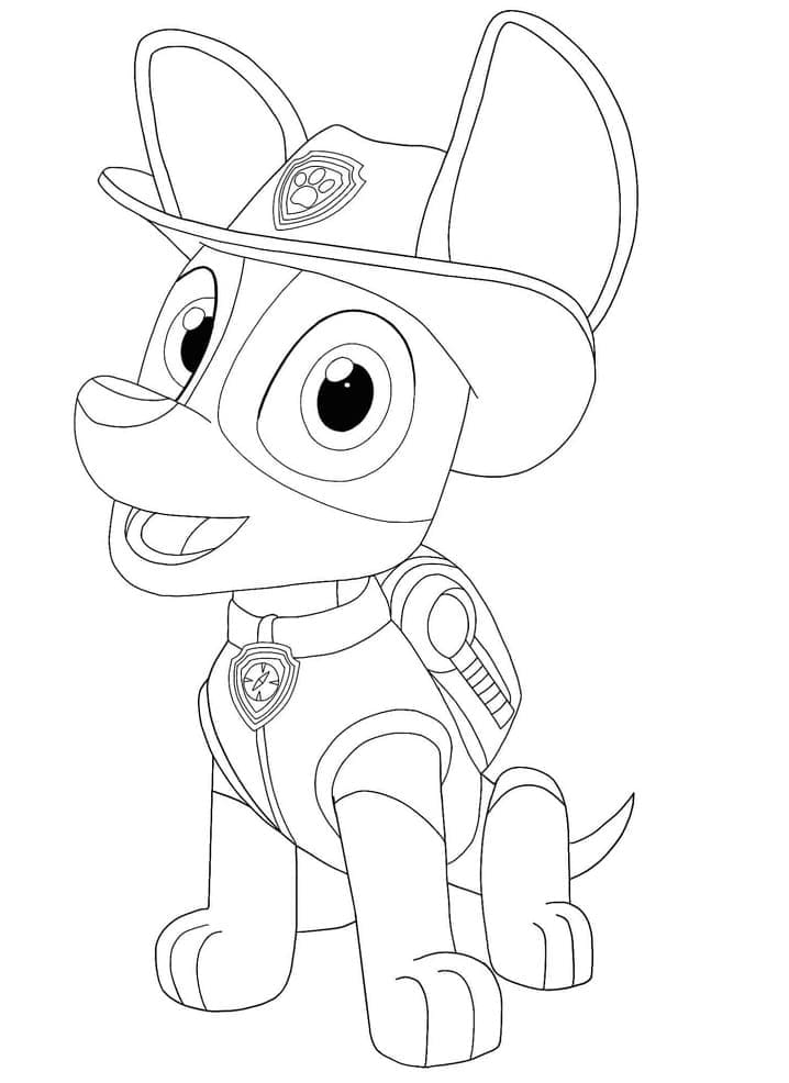 Desenho de Tracker da Patrulhá Canina Pronto para Imprimir