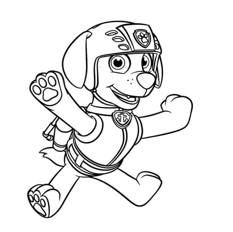 Desenho de Zuma Patrulha Canina Feliz para Colorir