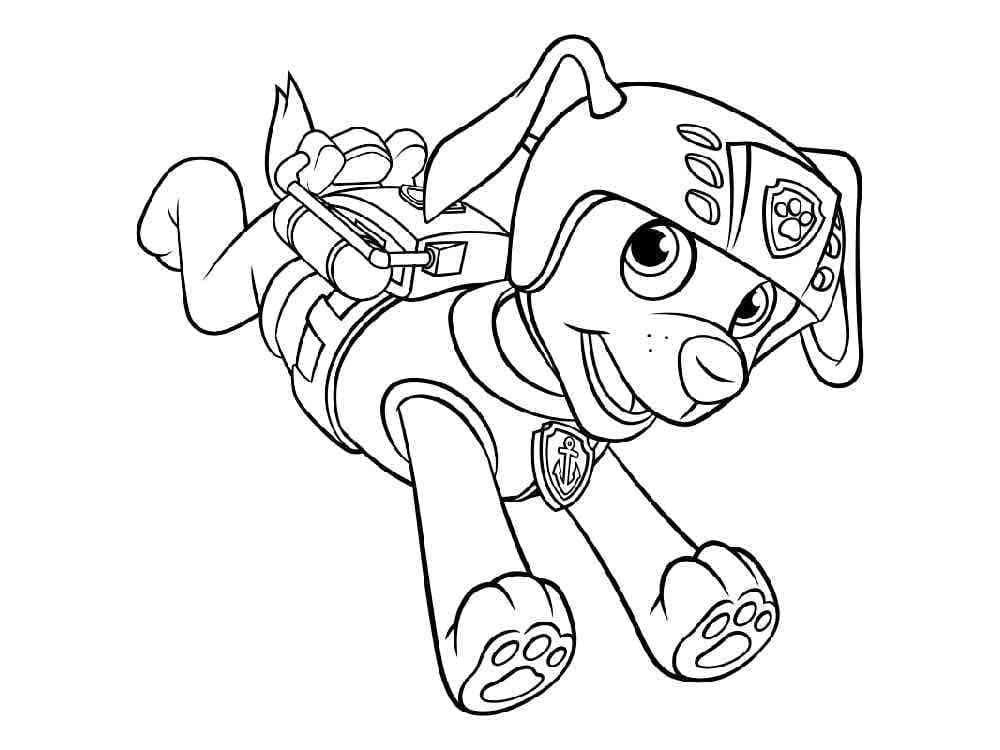 Desenho de Zuma Patrulha Canina Fofo para Colorir