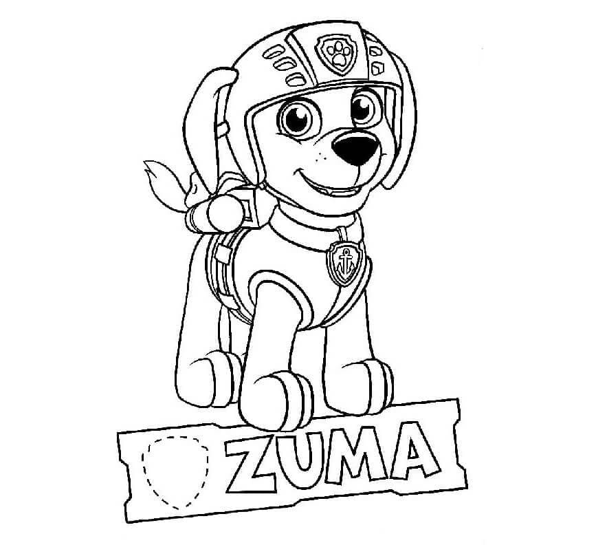 Desenho de Zuma Patrulha Canina Imprimivel para Colorir