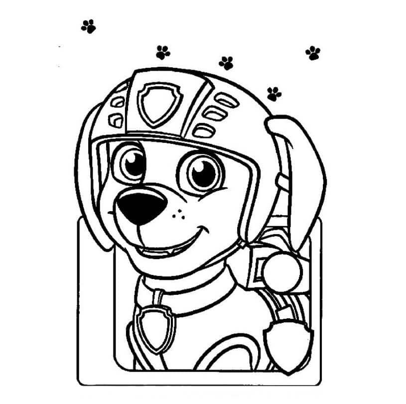 Desenho de Zuma Patrulha Canina Sorridente para Colorir