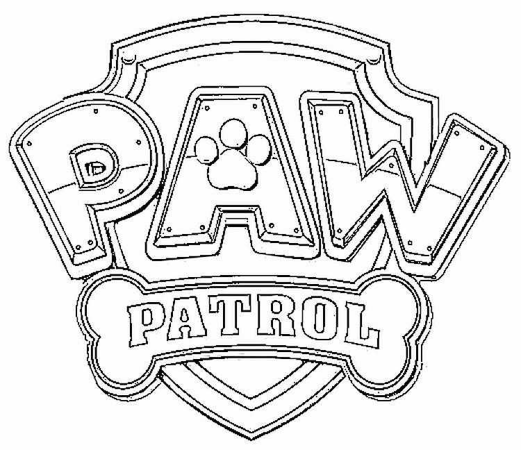 Desenho Logo Patrulha Canina em Inglês para Colorir