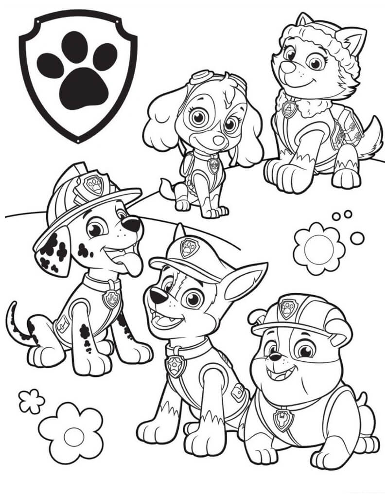 Desenho Pdf Patrulha da Pata para Colorir Online Gratuitamente