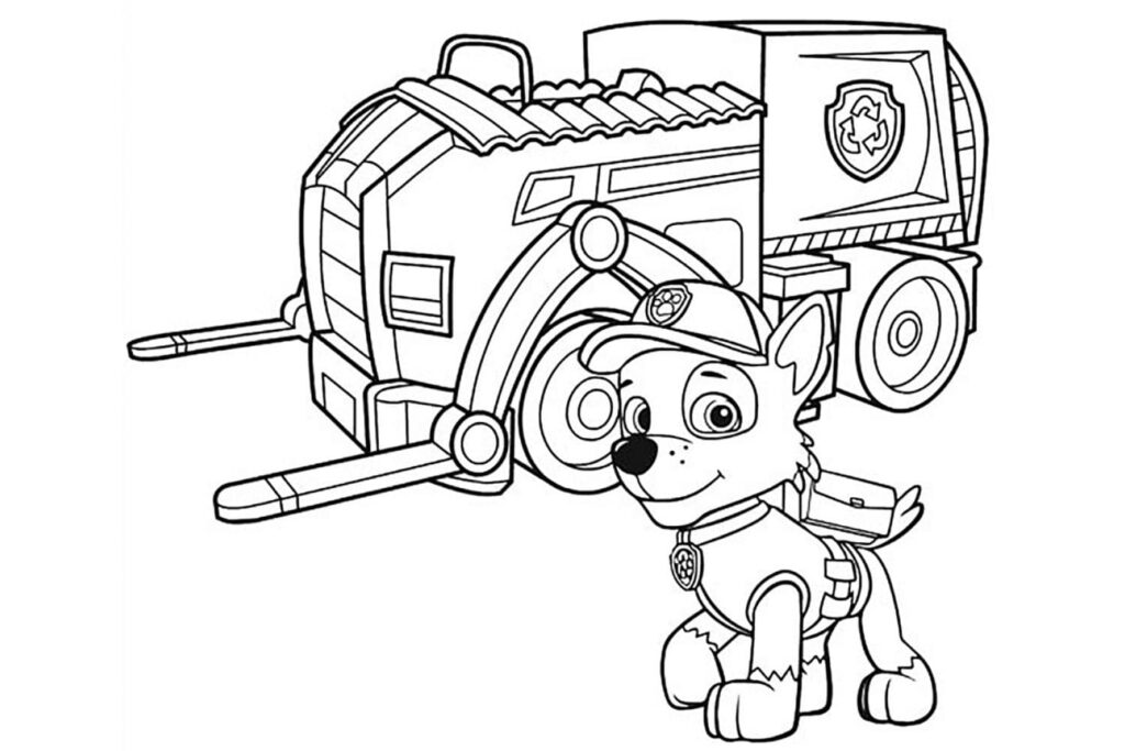 Desenho Rocky de Patrulha Canina para Colorir