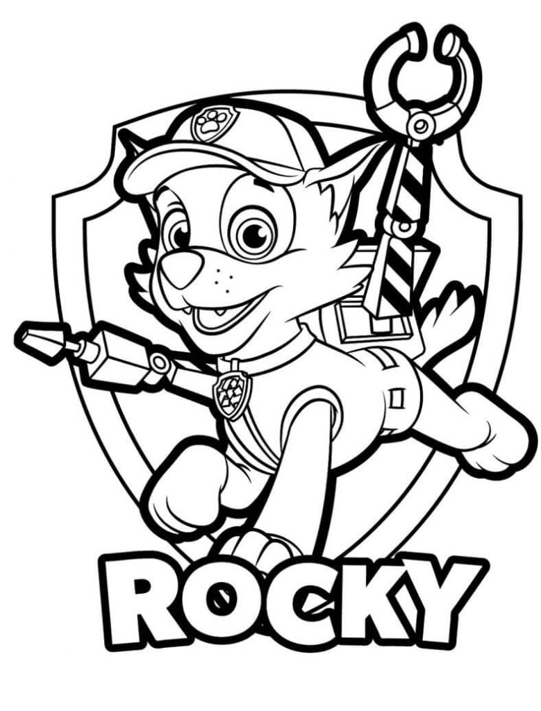 Desenho Rocky Patrulha da Pata para Colorir