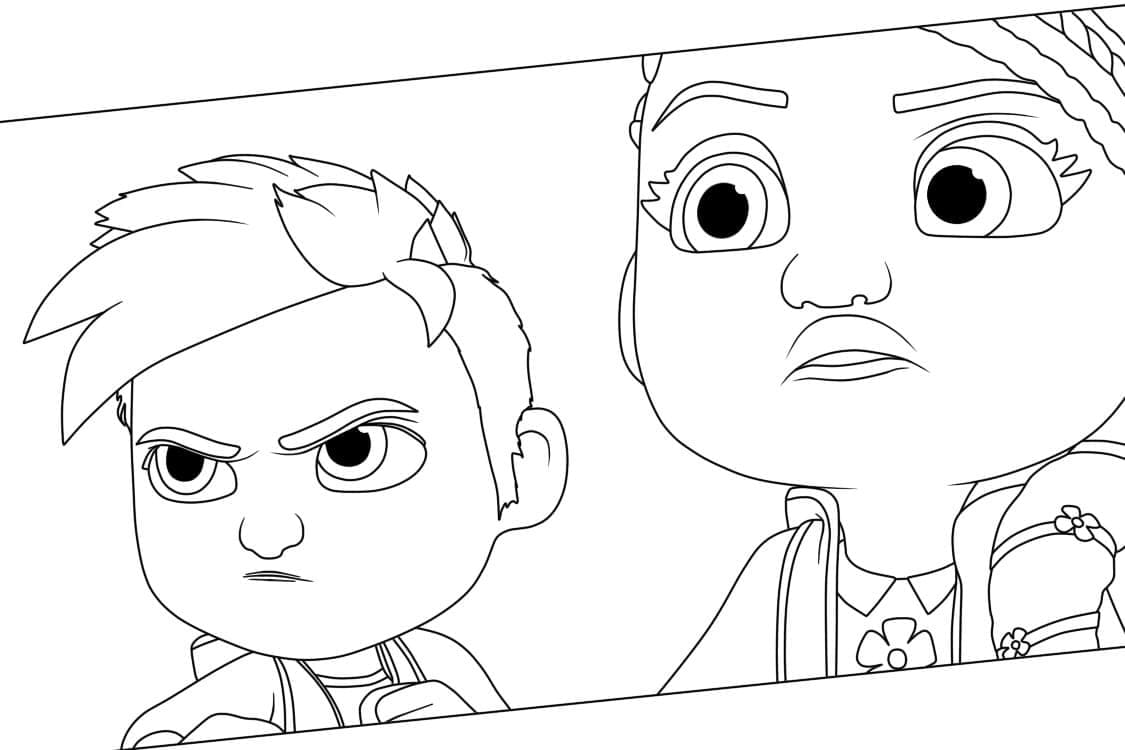 Desenho de Imagem de Patrulheiros em Ação para Colorir