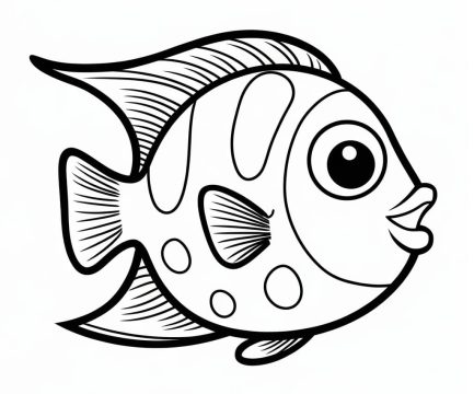 Desenhos de Peixe Anjo para Imprimir e Colorir