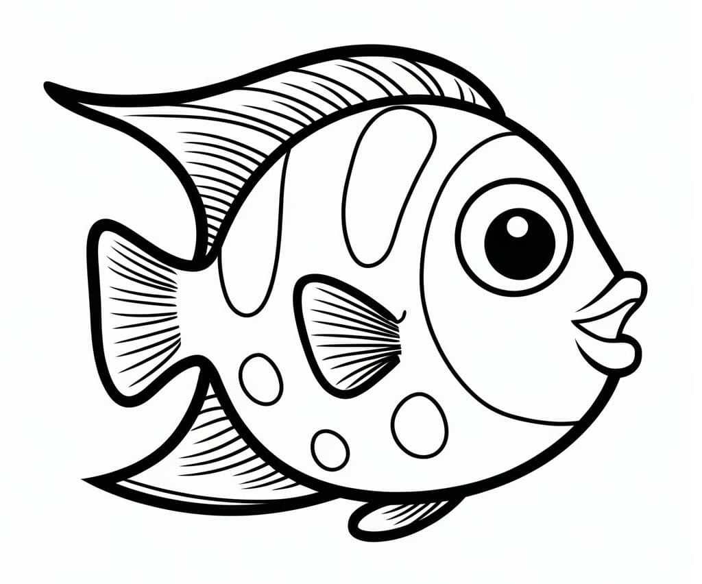 Desenhos de Peixe Anjo para Imprimir e Colorir