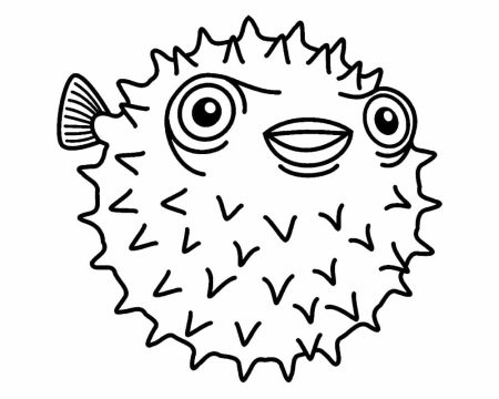 Desenho em Pdf de Baiacu para Colorir