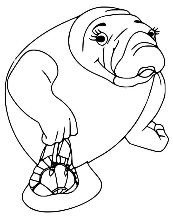 Desenho de Peixe Boi Imprimivel Grátis para Colorir