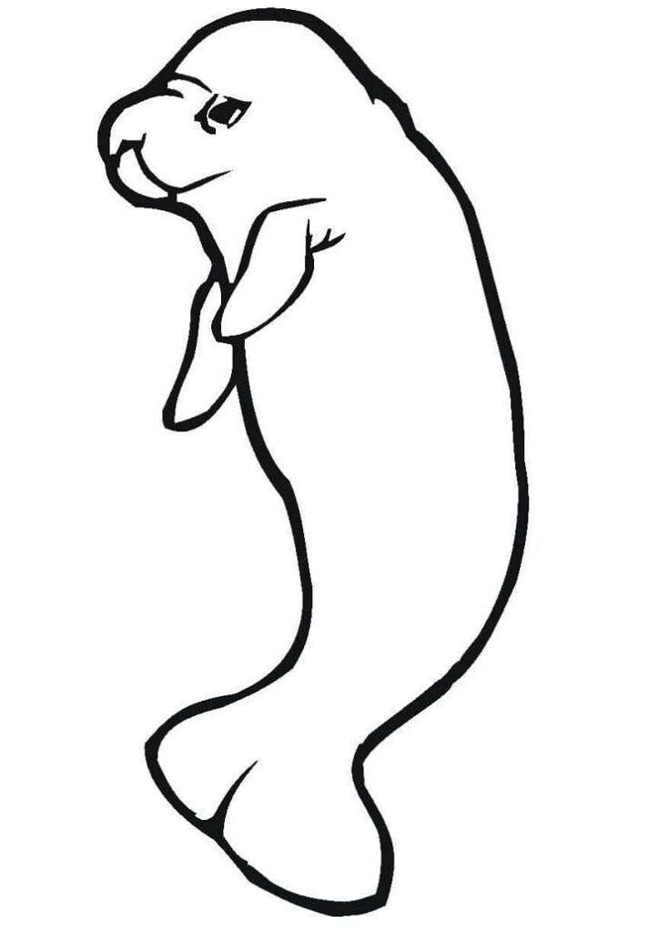 Desenho de Peixe Boi para Crianças de 3 Anos para Colorir