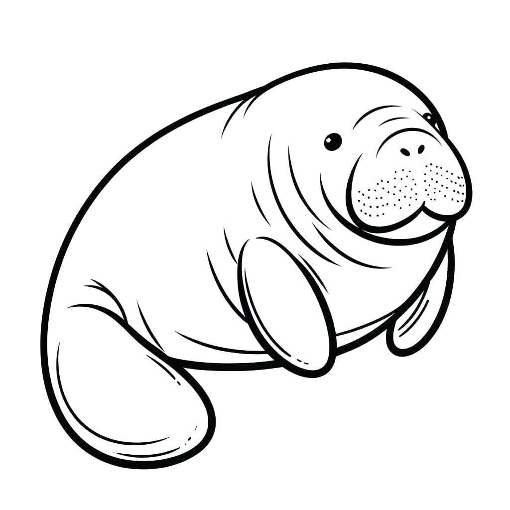 Desenho de Peixe Boi para Crianças de 6 Anos para Colorir
