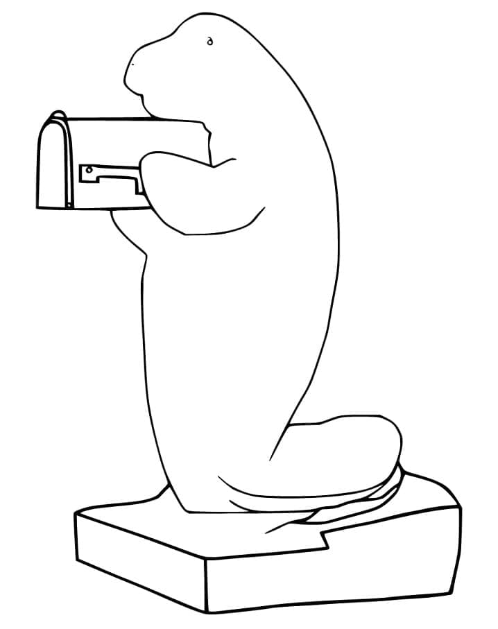 Desenho de Peixe Boi para Crianças para Colorir