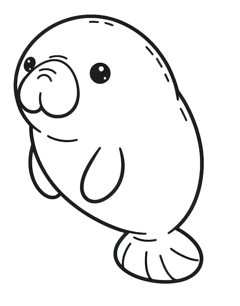 Desenhos de Peixe-Boi para Colorir