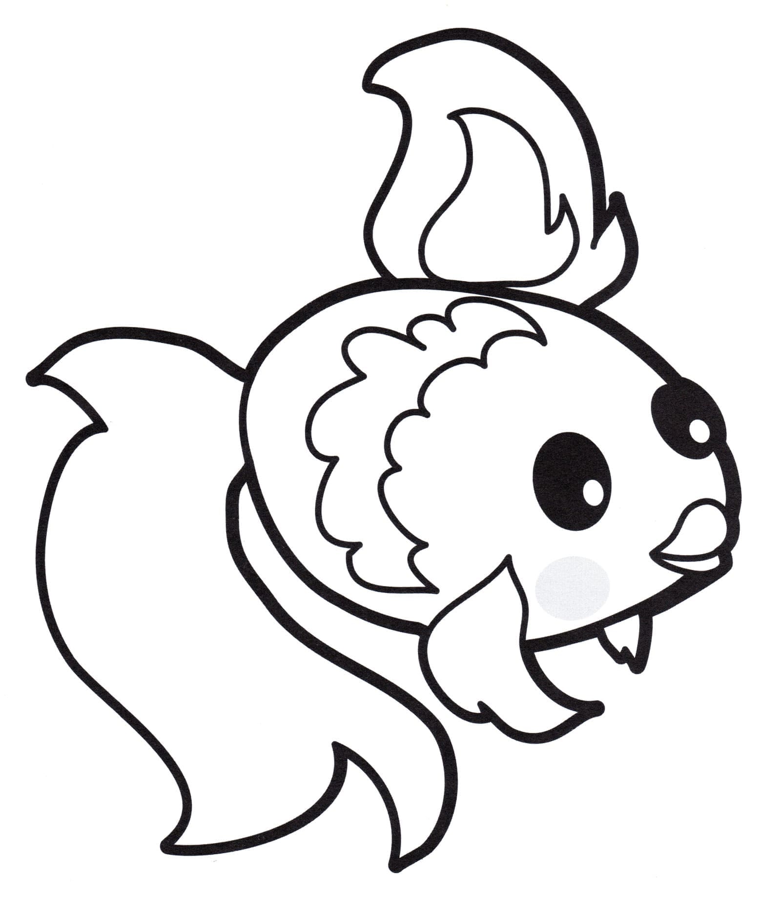Desenho de Lindo Peixinho Dourado para Colorir