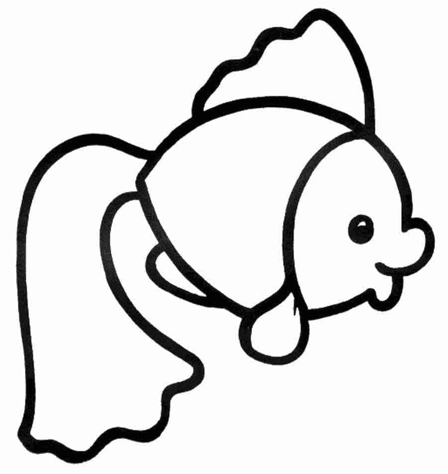 Desenho de Peixinho Dourado Fácil para Colorir