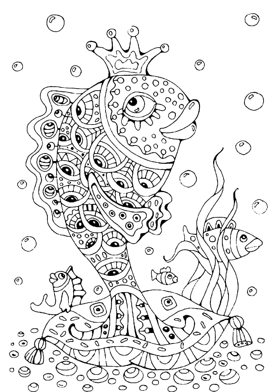 Desenho de Peixinho Dourado para Adultos para Colorir
