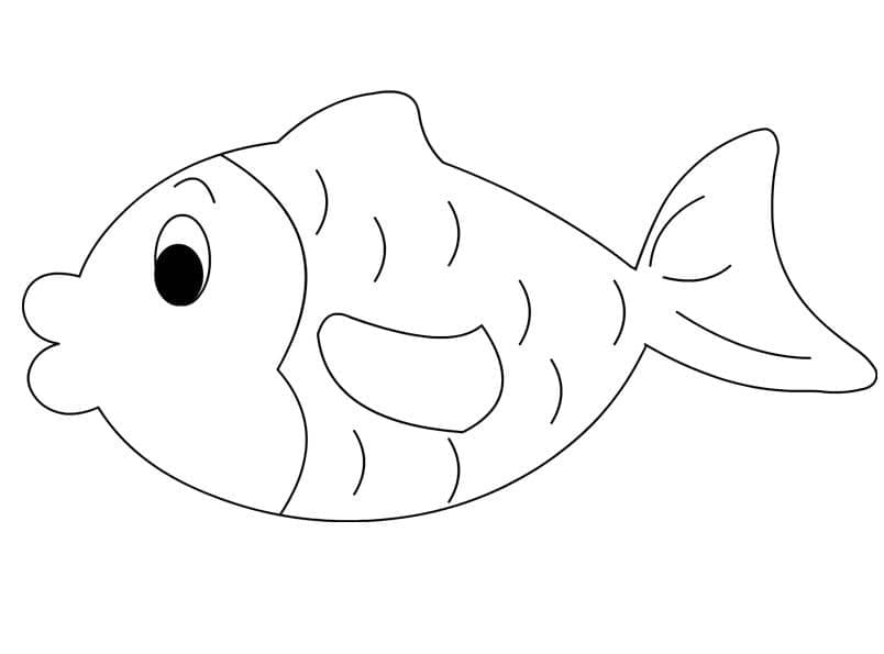 Desenho de Peixinho Dourado Simples para Colorir