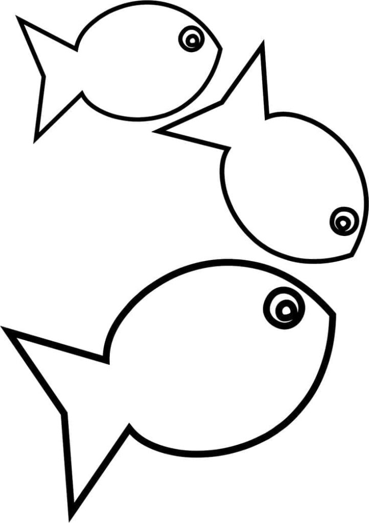 Desenho de Peixinhos Dourados Fáceis para Colorir