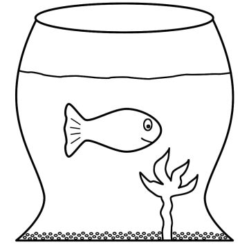 Desenho de Um Peixinho Dourado Simples para Colorir