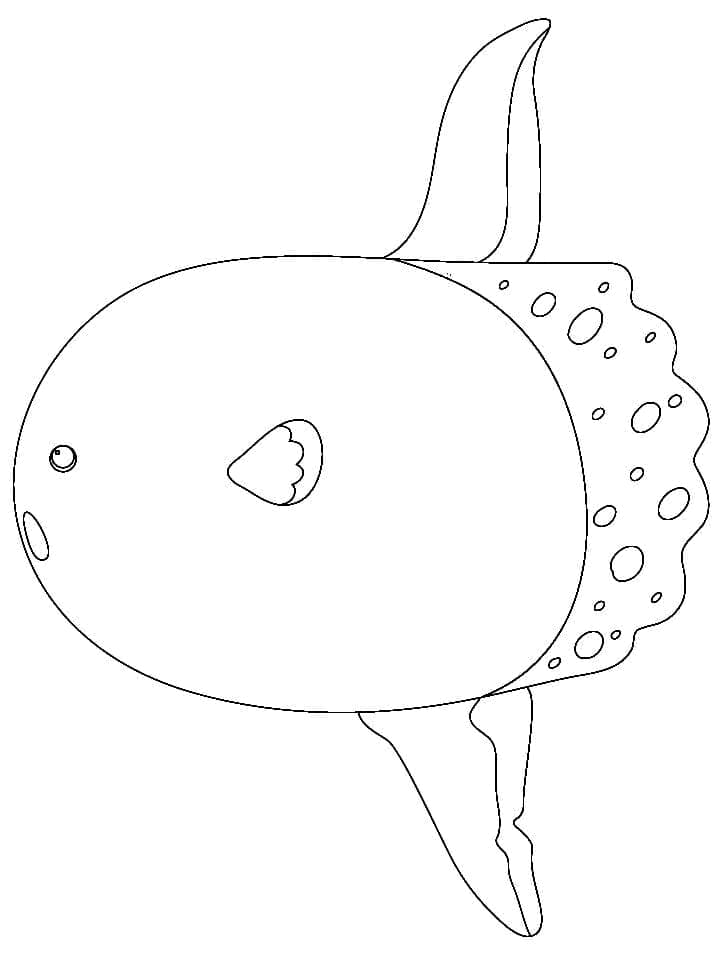 Desenho de um Peixe Lua Simples para Colorir