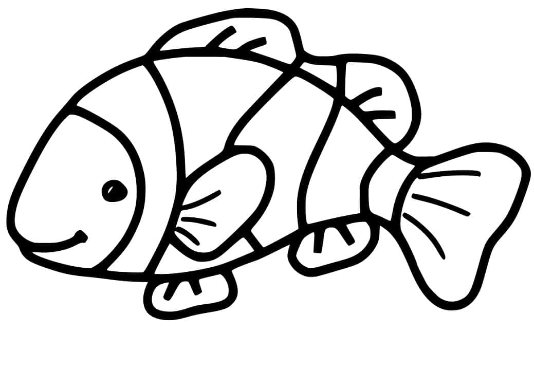 Desenho de Lindo Peixe Palhaço para Colorir